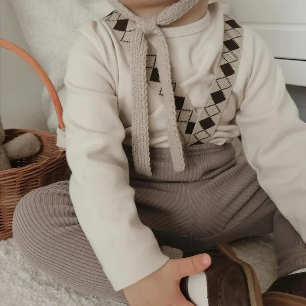 サロペットパンツ・サスペンダーパンツ ダイヤチェックサスペンダーリブレギンスパンツ【mh0011139】