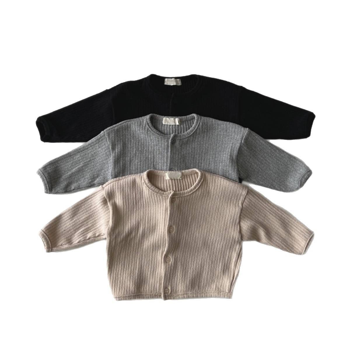 カーディガン・パーカー カーディガン リブ素材 クルーネック ボタン留め 無地【mh0011356】