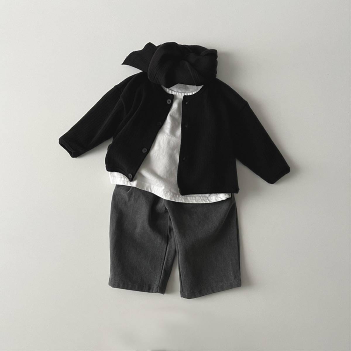 カーディガン・パーカー カーディガン リブ素材 クルーネック ボタン留め 無地【mh0011356】