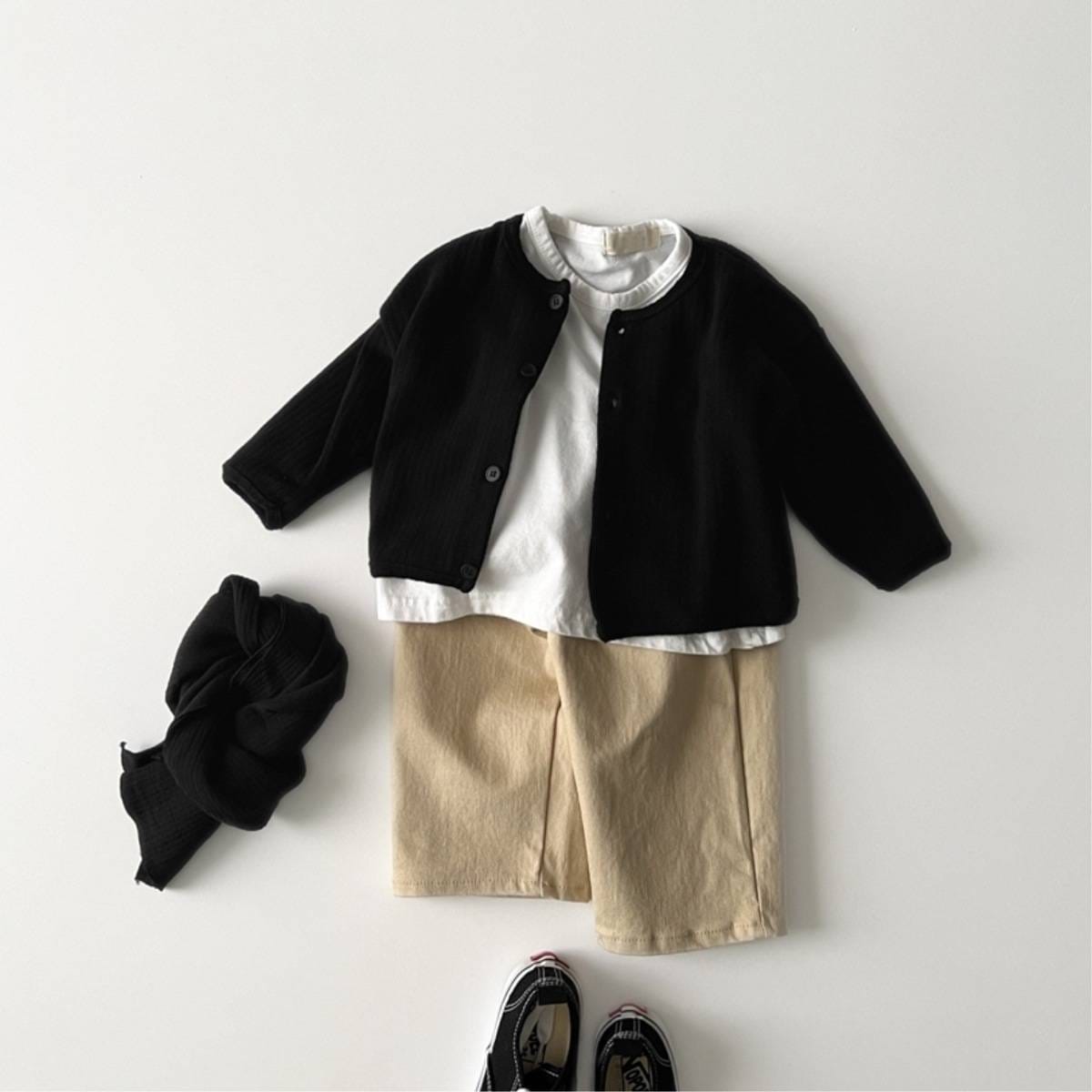 カーディガン・パーカー カーディガン リブ素材 クルーネック ボタン留め 無地【mh0011356】