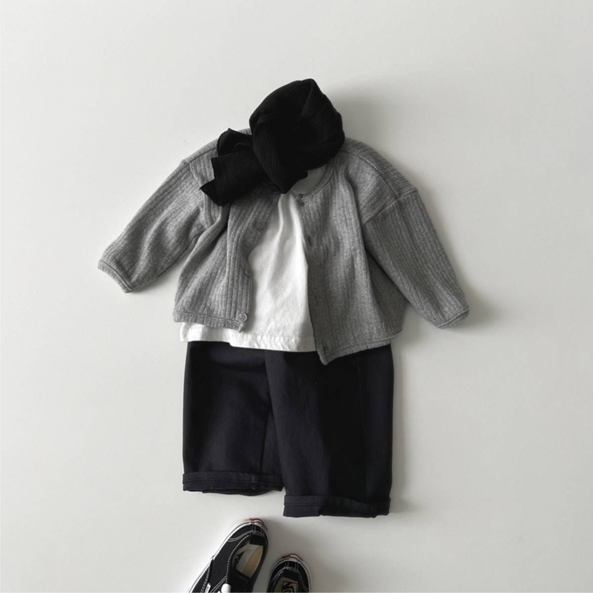 カーディガン・パーカー カーディガン リブ素材 クルーネック ボタン留め 無地【mh0011356】