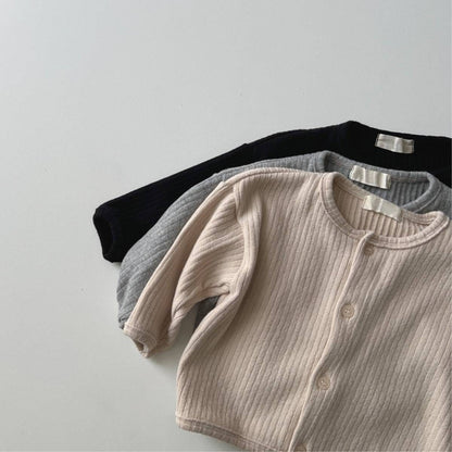 カーディガン・パーカー カーディガン リブ素材 クルーネック ボタン留め 無地【mh0011356】