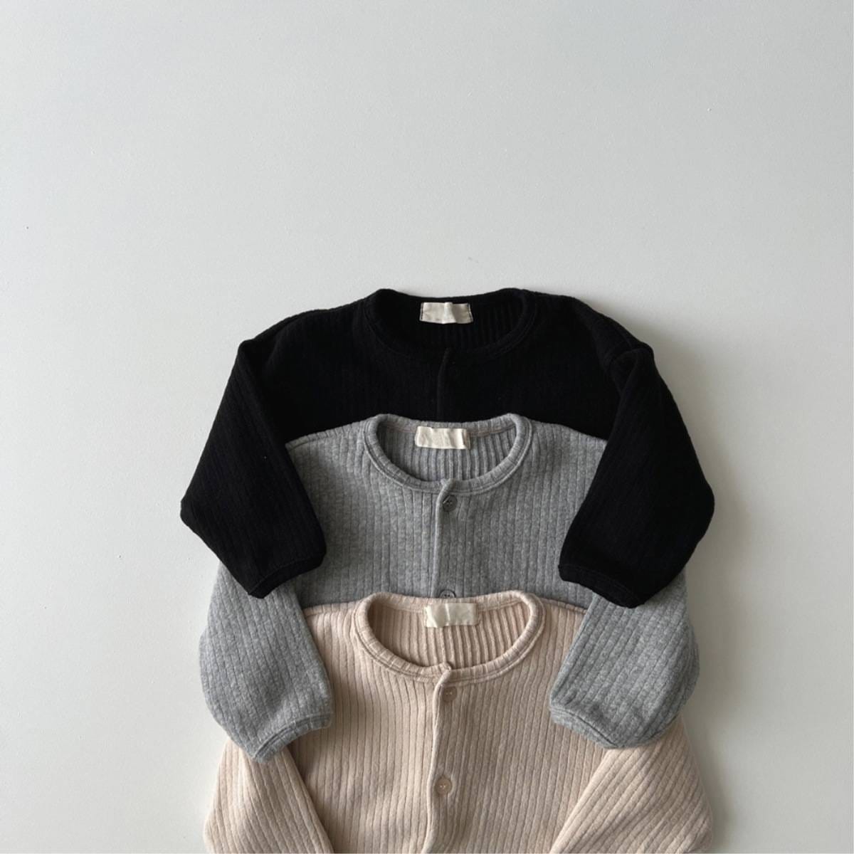 カーディガン・パーカー カーディガン リブ素材 クルーネック ボタン留め 無地【mh0011356】