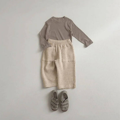 ロングパンツ・スウェットパンツ ワッフル素材ロングパンツ ユニセックス長ズボン ストレートポケット付き【mh0011359】