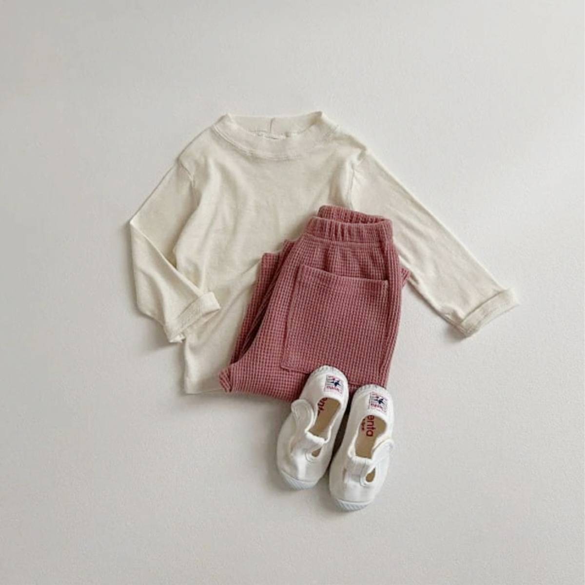 ロングパンツ・スウェットパンツ ワッフル素材ロングパンツ ユニセックス長ズボン ストレートポケット付き【mh0011359】