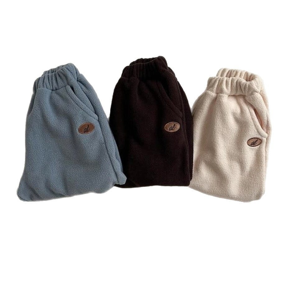 ロングパンツ・スウェットパンツ ジョガーパンツ 裏起毛フリース素材 刺繍ワッペン ハーレム長ズボン【mh0011365】