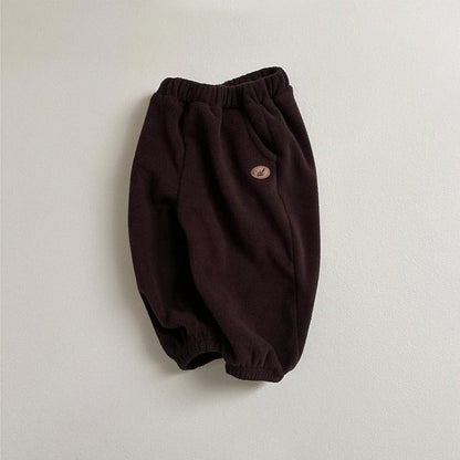 ロングパンツ・スウェットパンツ ジョガーパンツ 裏起毛フリース素材 刺繍ワッペン ハーレム長ズボン【mh0011365】