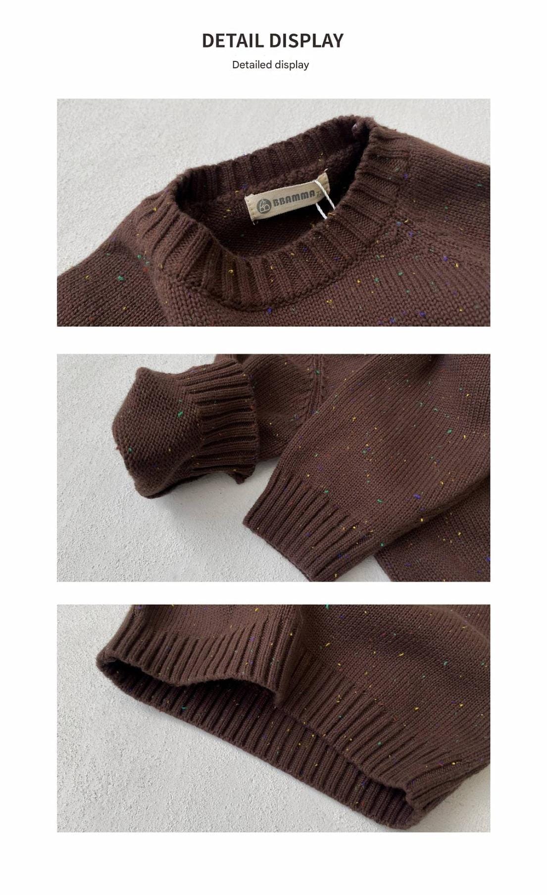 ニット・セーター 長袖セーター ニット素材 カラフルネップ ラグランスリーブトップス【mh0011369】