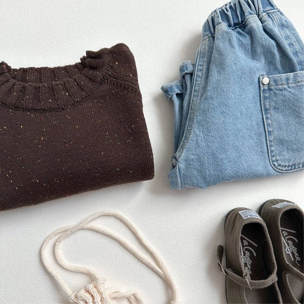 ニット・セーター 長袖セーター ニット素材 カラフルネップ ラグランスリーブトップス【mh0011369】