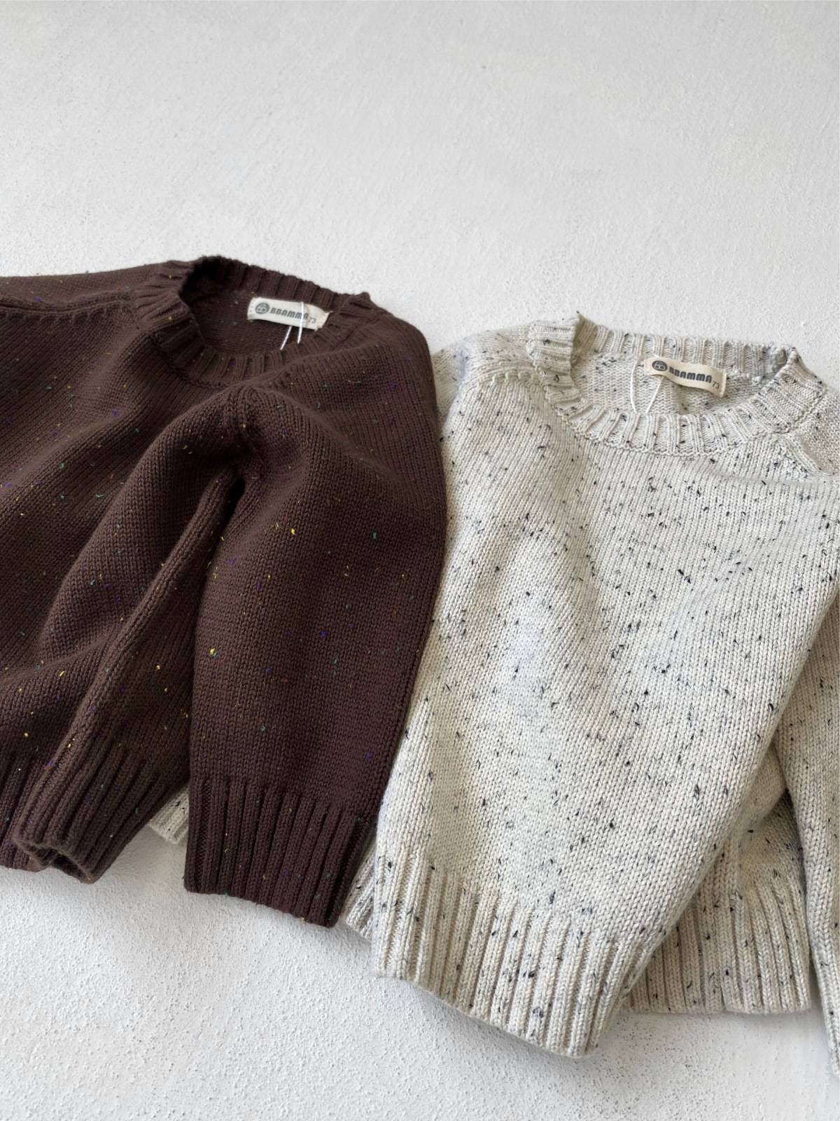 ニット・セーター 長袖セーター ニット素材 カラフルネップ ラグランスリーブトップス【mh0011369】