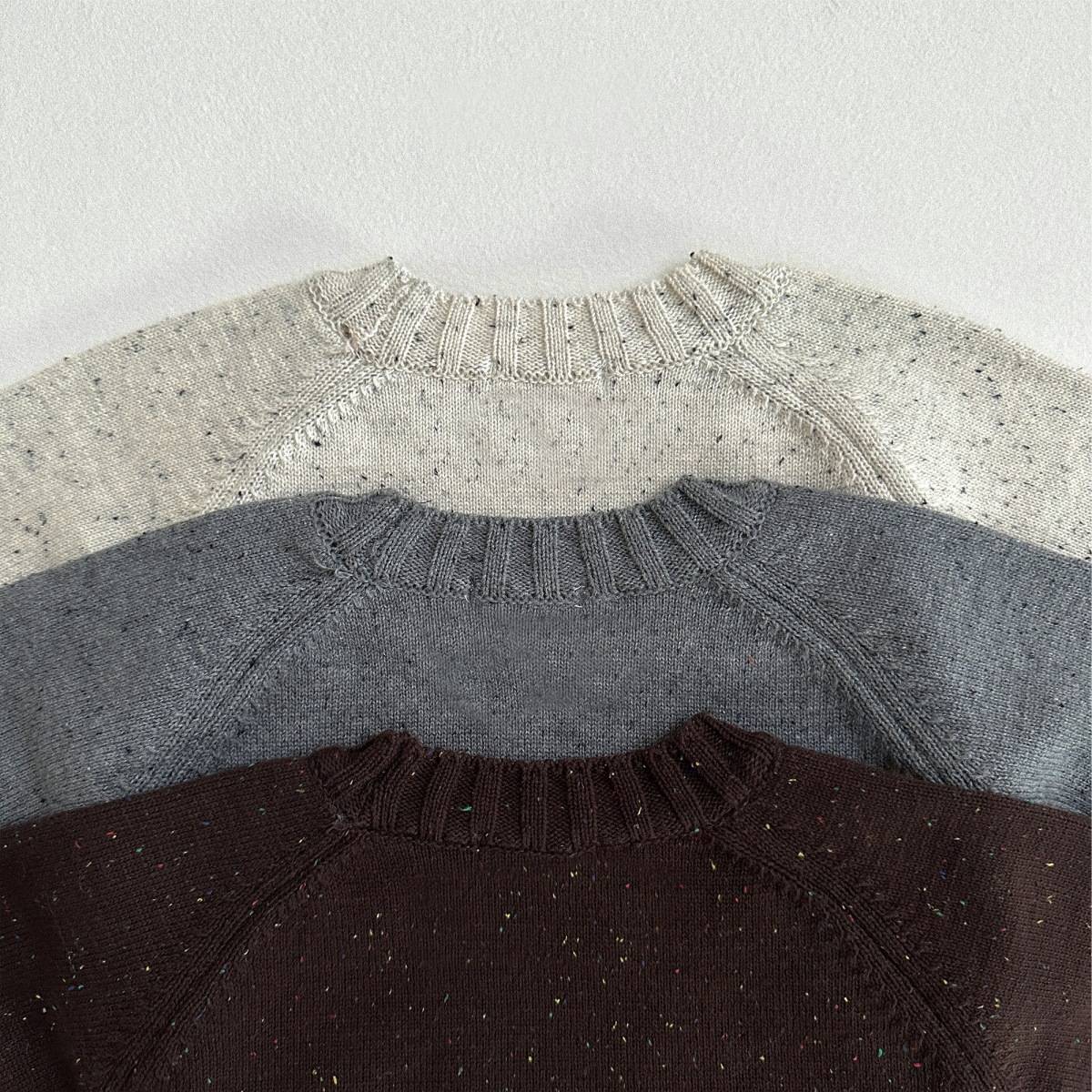 ニット・セーター 長袖セーター ニット素材 カラフルネップ ラグランスリーブトップス【mh0011369】