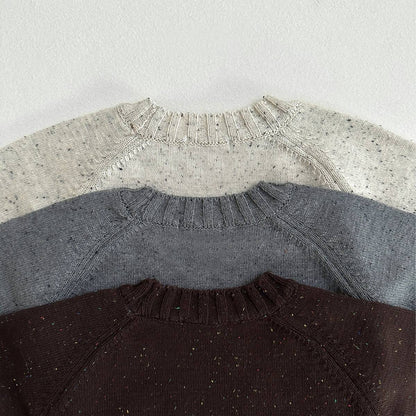 ニット・セーター 長袖セーター ニット素材 カラフルネップ ラグランスリーブトップス【mh0011369】