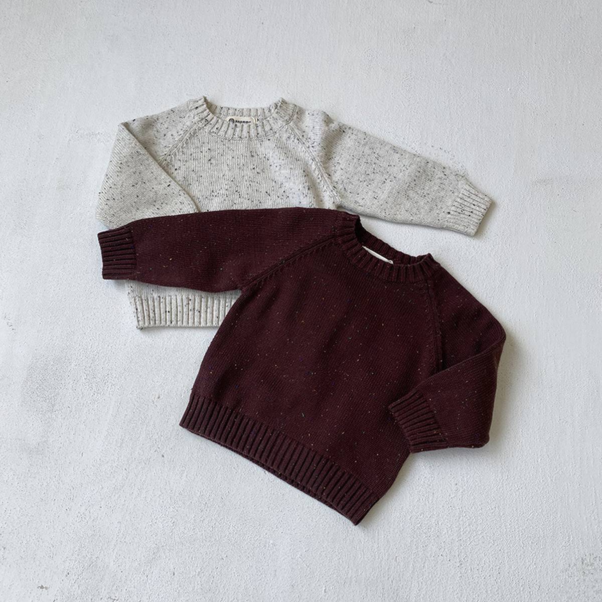 ニット・セーター 長袖セーター ニット素材 カラフルネップ ラグランスリーブトップス【mh0011369】