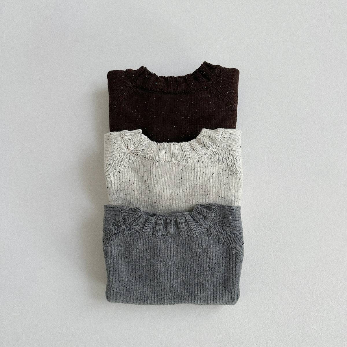 ニット・セーター 長袖セーター ニット素材 カラフルネップ ラグランスリーブトップス【mh0011369】