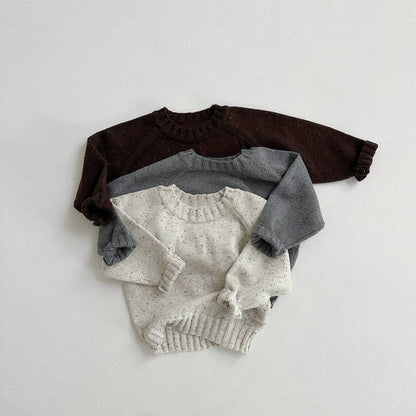 ニット・セーター 長袖セーター ニット素材 カラフルネップ ラグランスリーブトップス【mh0011369】