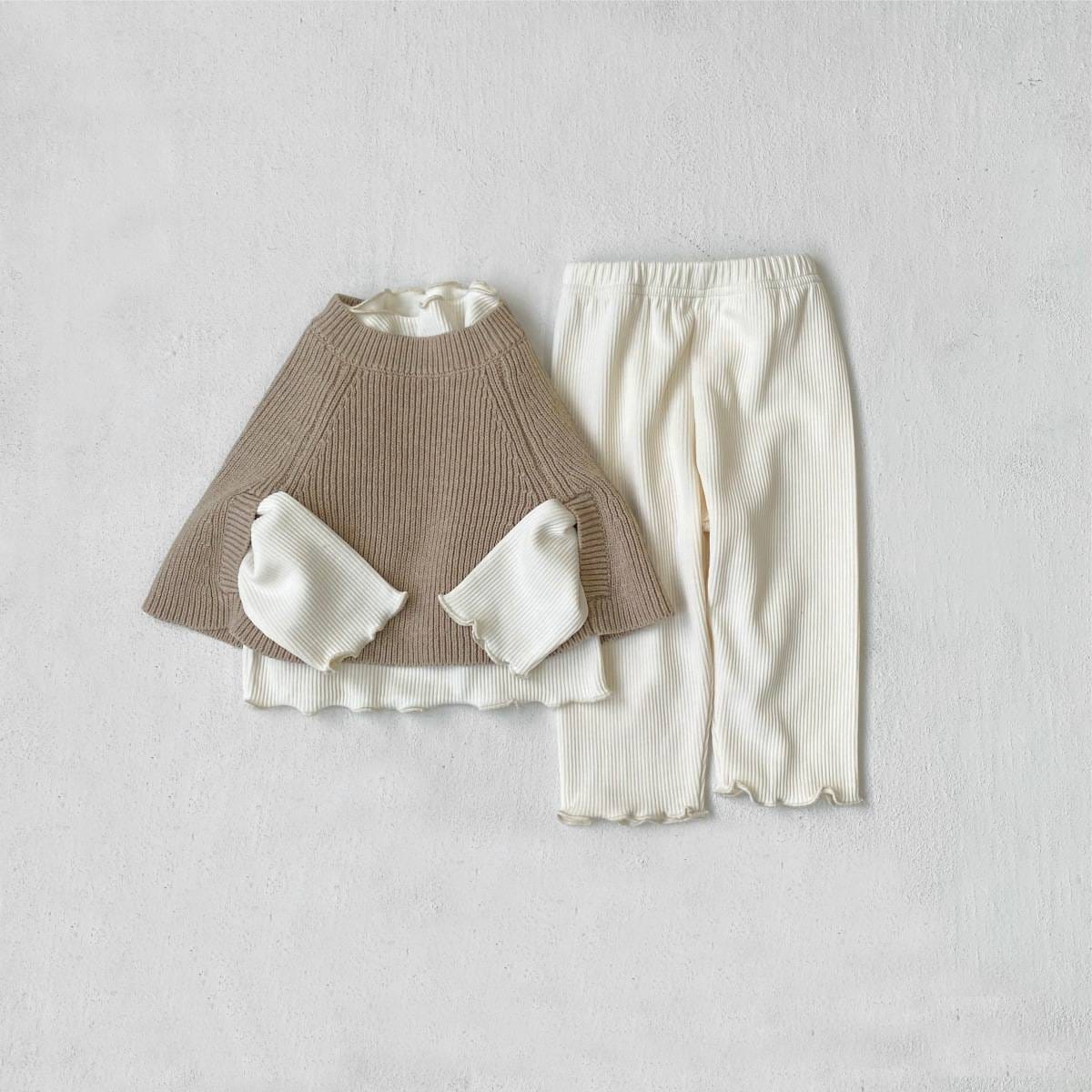 カーディガン・パーカー ニットポンチョ マント リブ編み ハイネック 袖穴付き アウター【mh0011370】