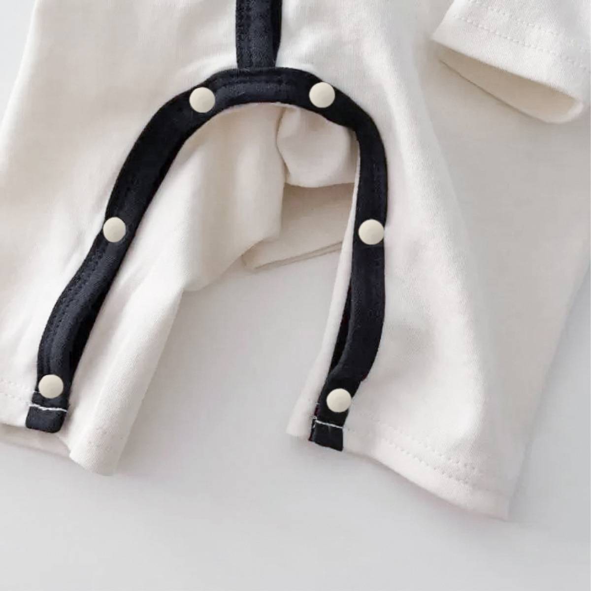 長袖ロンパース 長袖ロンパース ビッグ襟 パイピング 前開きスナップボタン カバーオール【mh0011371】