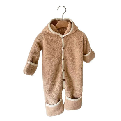 アウタージャンプスーツ 長袖もこもこフーディロンパース | フード付きボア | 防寒アウタージャンプスーツ【mh0011497】