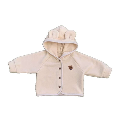 ショートコート・ジャケット・ジャンパー 長袖くま耳フーディブルゾン | ベアくま刺繍 | ボアアウター【mh0011498】