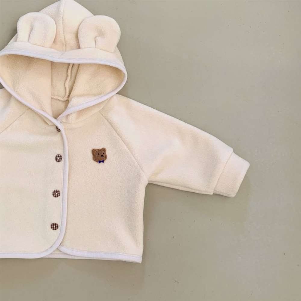 ショートコート・ジャケット・ジャンパー 長袖くま耳フーディブルゾン | ベアくま刺繍 | ボアアウター【mh0011498】