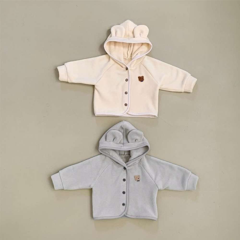 ショートコート・ジャケット・ジャンパー 長袖くま耳フーディブルゾン | ベアくま刺繍 | ボアアウター【mh0011498】