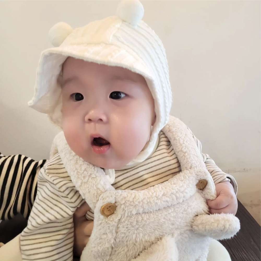 ノースリーブロンパース サスペンダーロンパース | くま耳もこもこポケット | ボアオーバーオール【mh0011503】