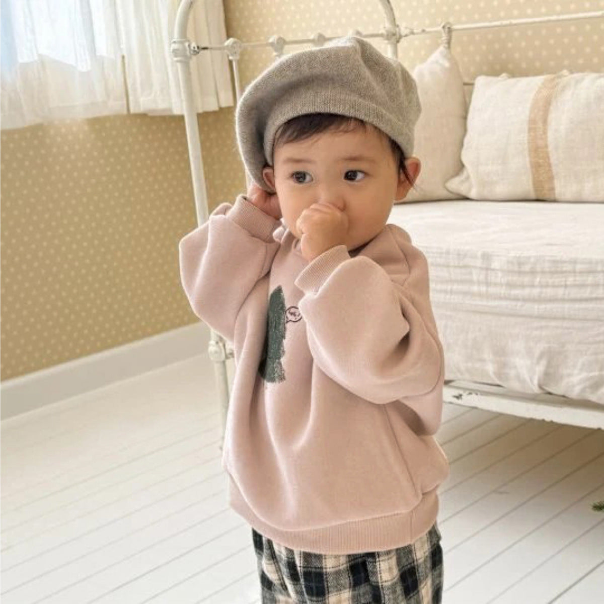 トレーナー・フーディ 長袖スウェットトレーナー クリスマスツリーモチーフ 裏起毛 プルオーバー トップス【mh0011631】