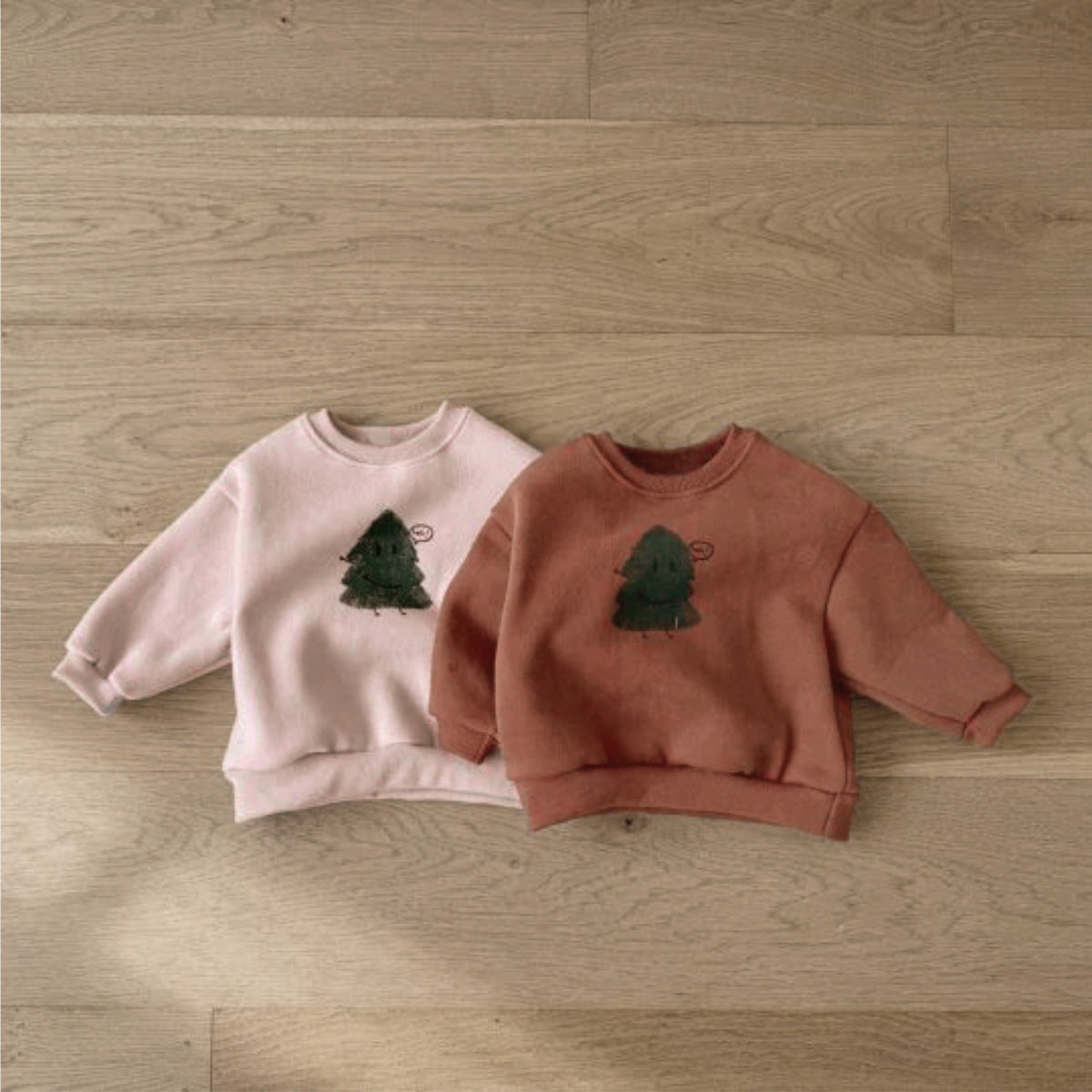 トレーナー・フーディ 長袖スウェットトレーナー クリスマスツリーモチーフ 裏起毛 プルオーバー トップス【mh0011631】