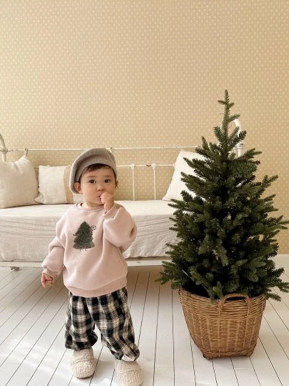 トレーナー・フーディ 長袖スウェットトレーナー クリスマスツリーモチーフ 裏起毛 プルオーバー トップス【mh0011631】