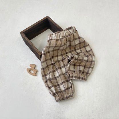 ロングパンツ・スウェットパンツ チェックパンツ 裏起毛 ゆったり バルーンシルエット カジュアル ボトムス【mh0011632】