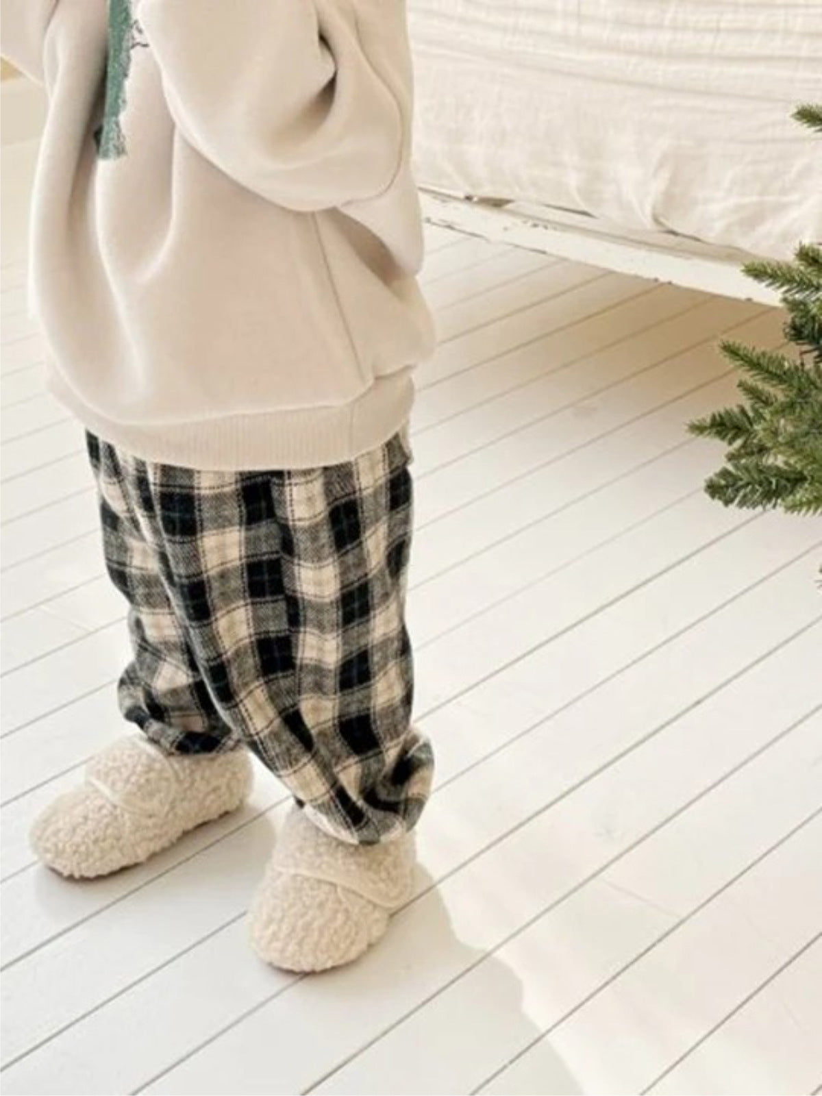 ロングパンツ・スウェットパンツ チェックパンツ 裏起毛 ゆったり バルーンシルエット カジュアル ボトムス【mh0011632】