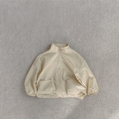 ショートコート・ジャケット・ジャンパー Milk White / 73cm シンプルベーシックジップアップブルゾンジャケット【mh0010600】