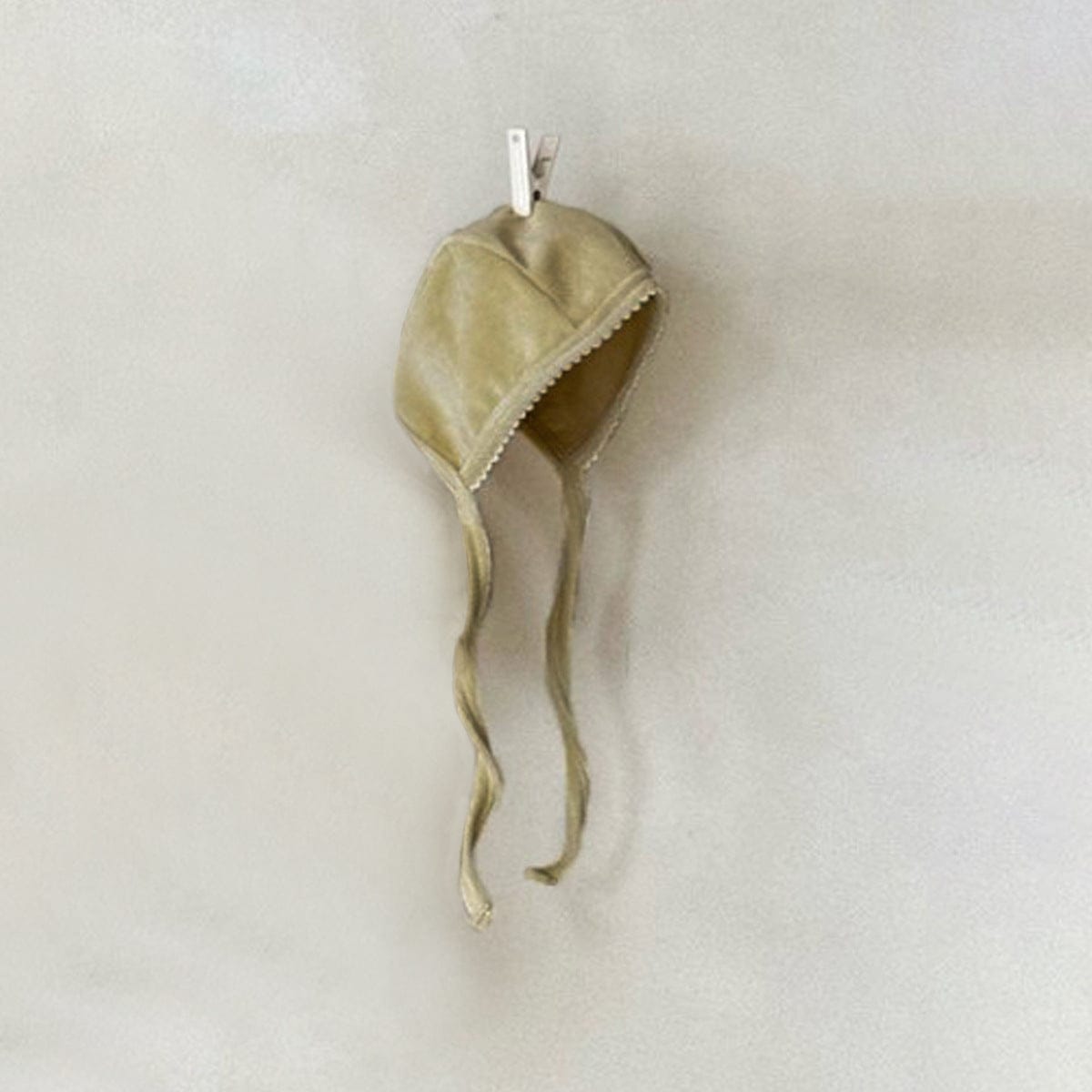 長袖ロンパース mustard yellow hat / One Size 長袖パフスリーブジャンプスーツ ボンネット帽子セット【mh0009662】