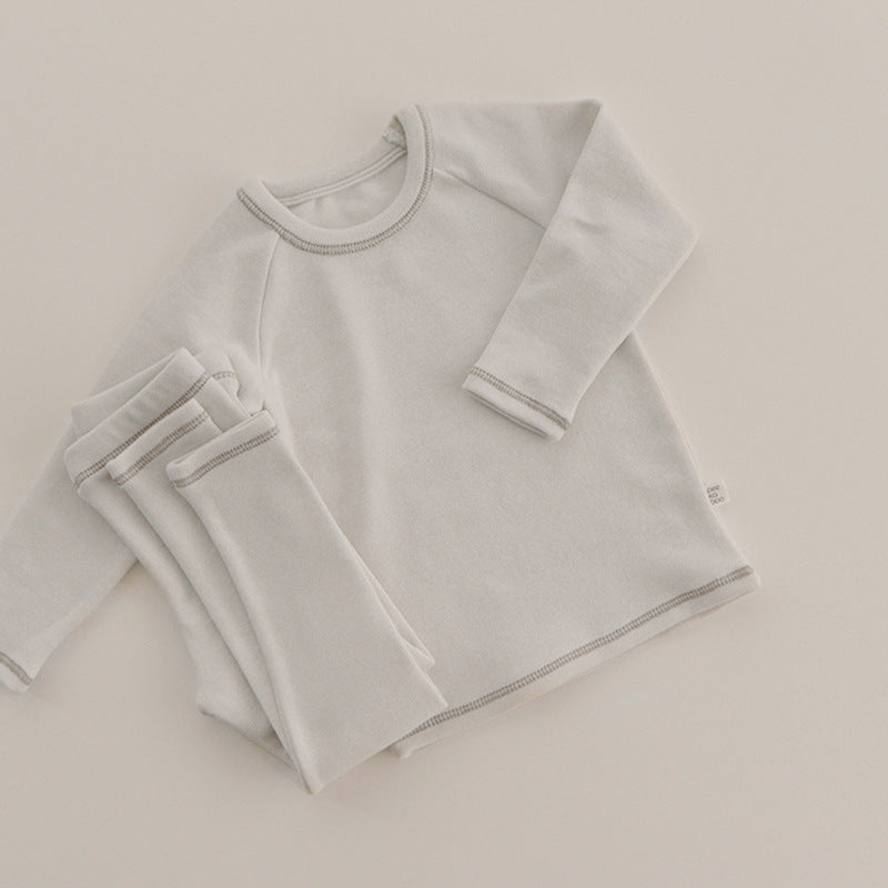 長袖セットアップ Off-white / 73cm Long Sleeve Tee + Pants Bunny Ear Hat 長袖Tシャツ + ハイウエストパンツ うさ耳帽子【mh0012246】