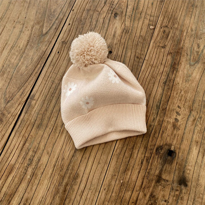 ノースリーブジャンプスーツ One size / Apricot pink hat デイジーニットノースリーブロンパース+ニット帽セット 【mh0011130】