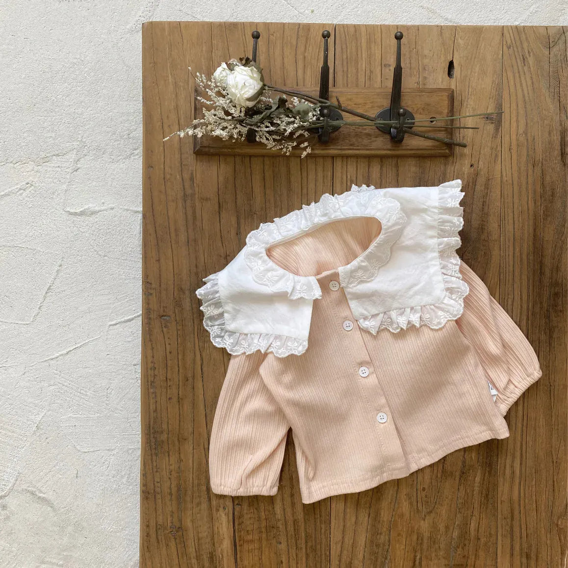 長袖シャツ・ブラウス Pink / 9M  73CM ベビートップス レースビッグ襟長袖ブラウス【mh0008581】