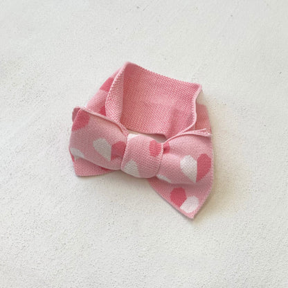 ノースリーブロンパース Pink hair band / One Size ハートジャガードニットロンパース+ヘアバンドセット【mh0011131】