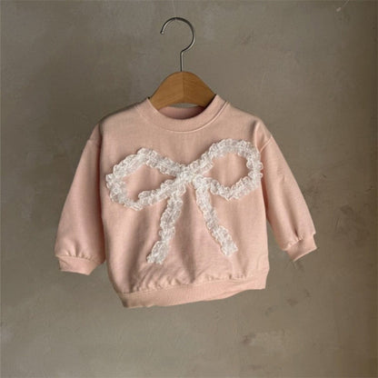 長袖セットアップ Pink Top / 73cm チュールリボンセットアップ スウェットトップス+チュールスカートパンツ 2点セット【mh0010896】