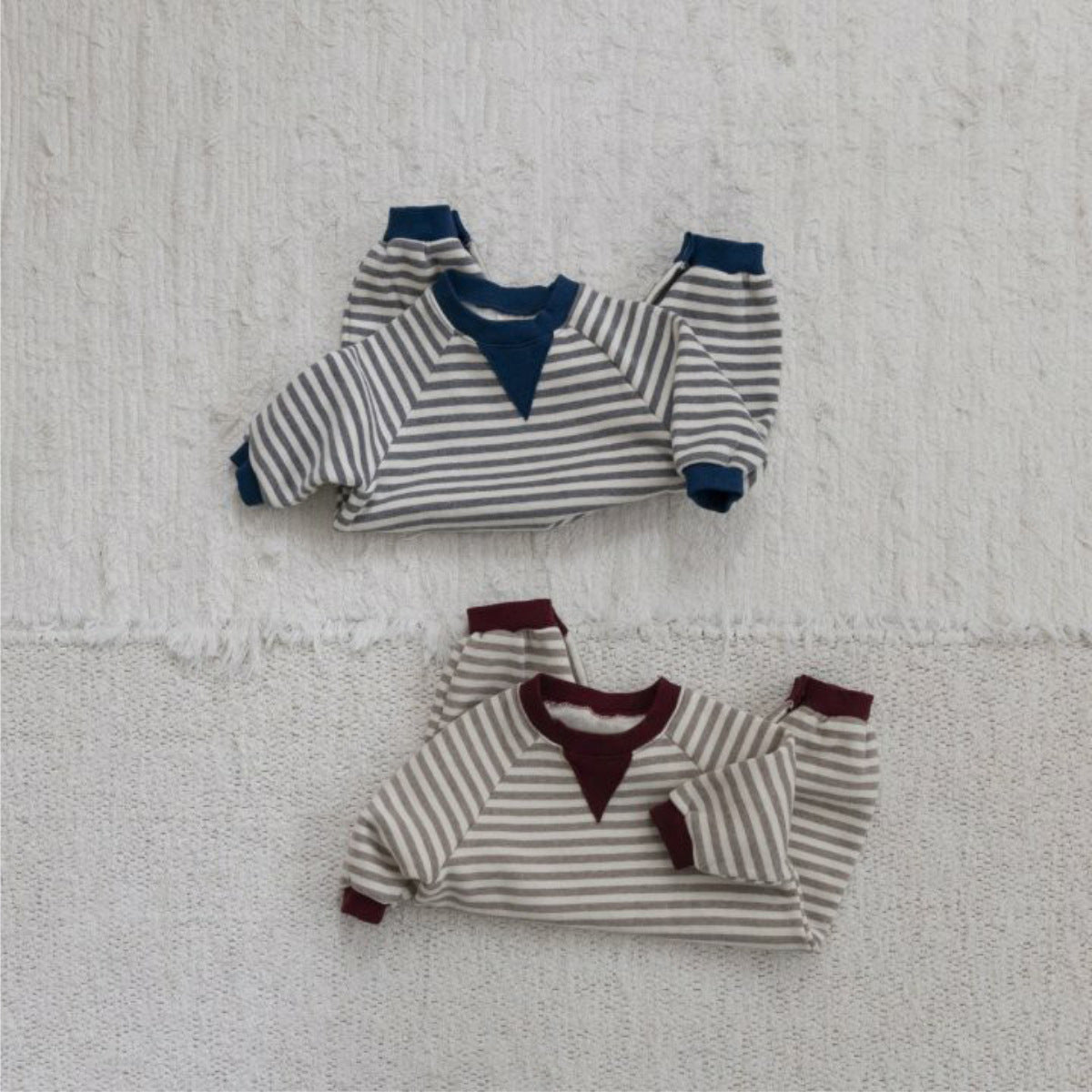 長袖ロンパース Stripe Fleece Sweat Bodysuit ボーダー 裏フリース ロンパース【mh0011849】
