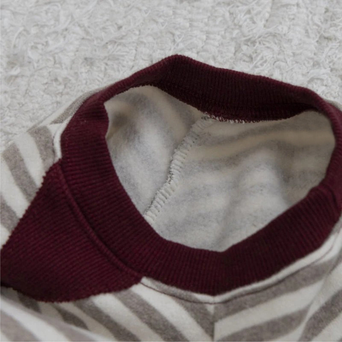 長袖ロンパース Stripe Fleece Sweat Bodysuit ボーダー 裏フリース ロンパース【mh0011849】