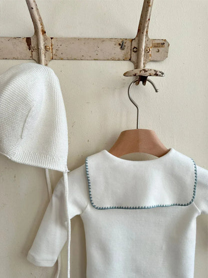 長袖シャツ・ブラウス ベビートップス 縁取り丸襟長袖Tシャツブラウス 2カラー【mh0007067】