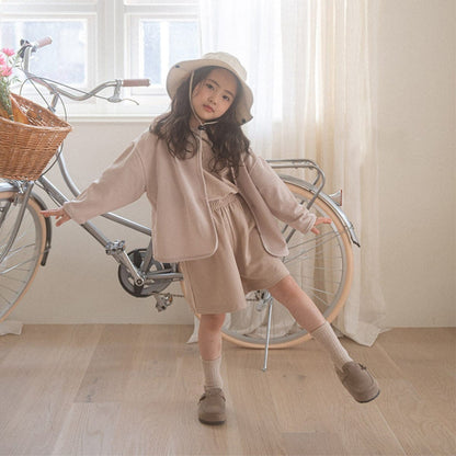 半袖セットアップ ベアくまワンポイント半袖Tシャツ+ショートパンツセットアップ 2点セット【mh0010213】