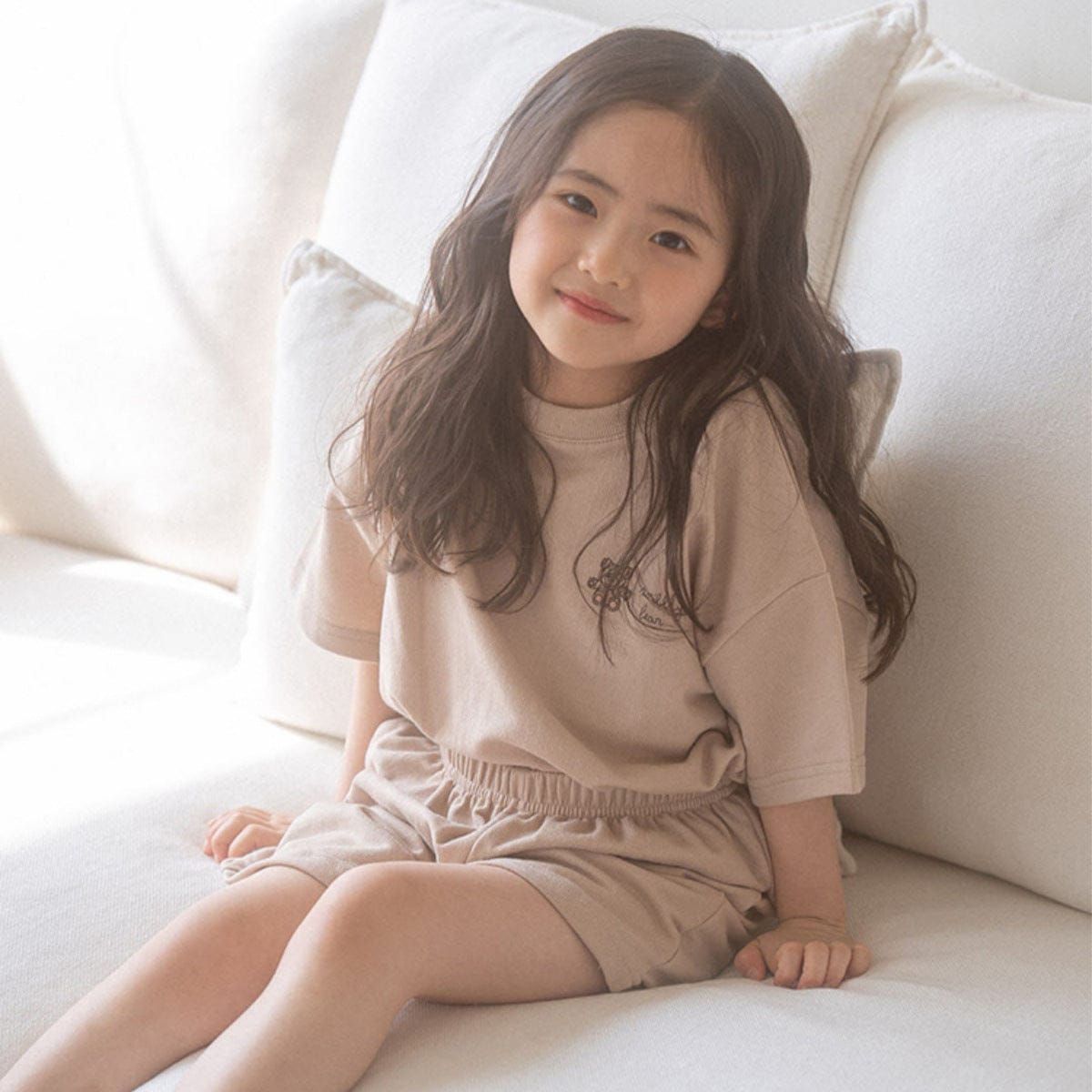 半袖セットアップ ベアくまワンポイント半袖Tシャツ+ショートパンツセットアップ 2点セット【mh0010213】