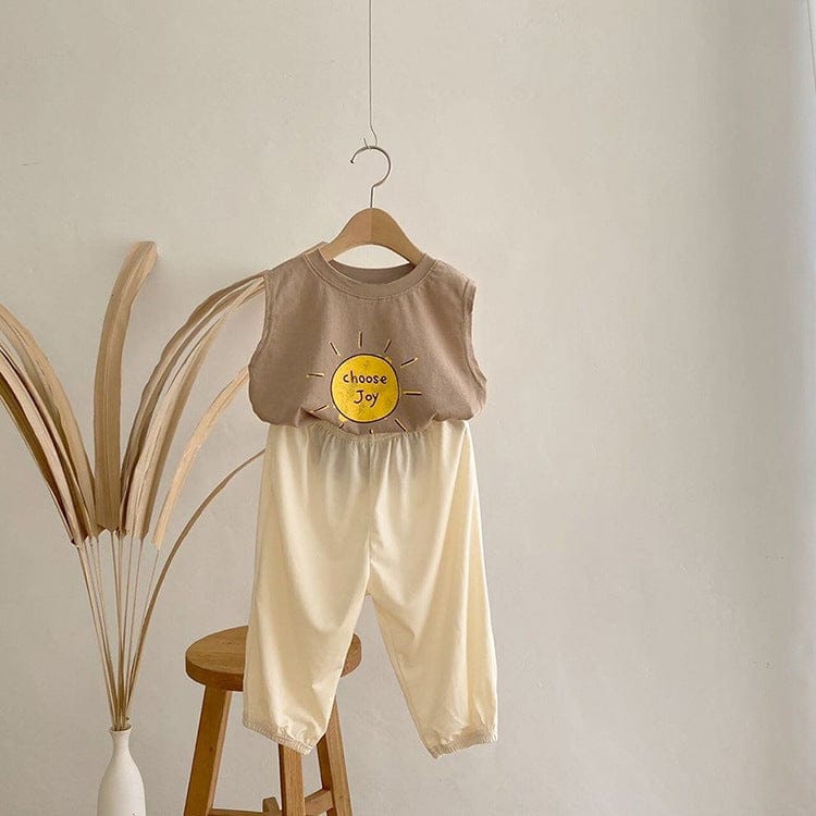 タンクトップ・キャミソール・ノースリーブトップス 太陽プリントノースリーブタンクトップTシャツ【mh0010217】