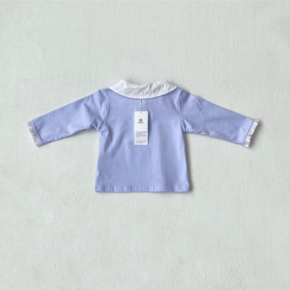 長袖シャツ・ブラウス 丸襟長袖Tシャツブラウス【mh0010614】