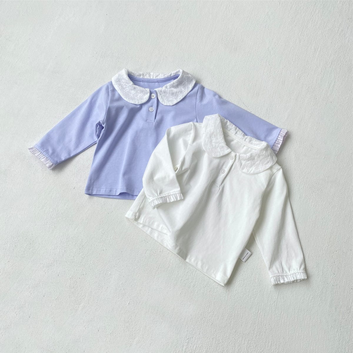 長袖シャツ・ブラウス 丸襟長袖Tシャツブラウス【mh0010614】