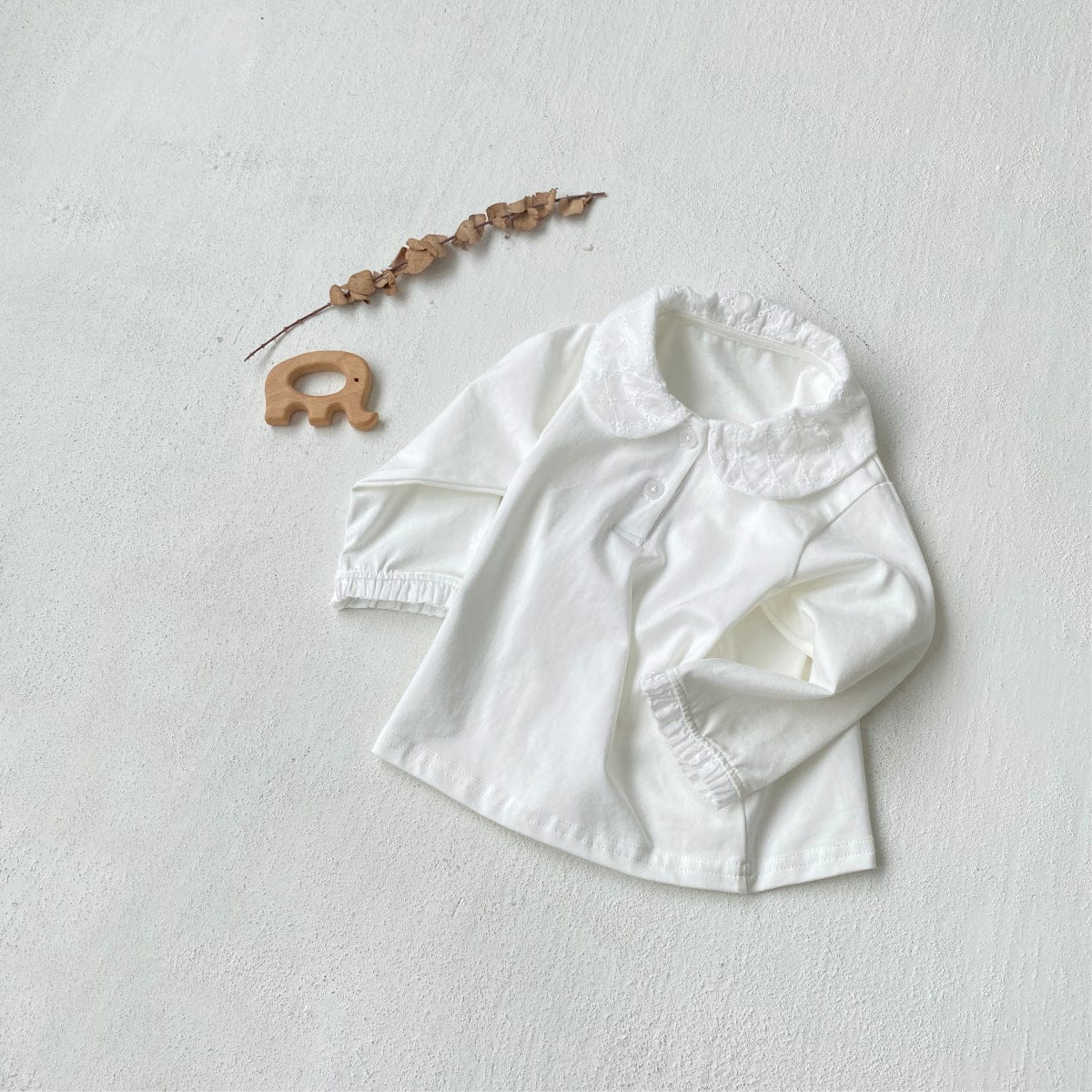 長袖シャツ・ブラウス 丸襟長袖Tシャツブラウス【mh0010614】