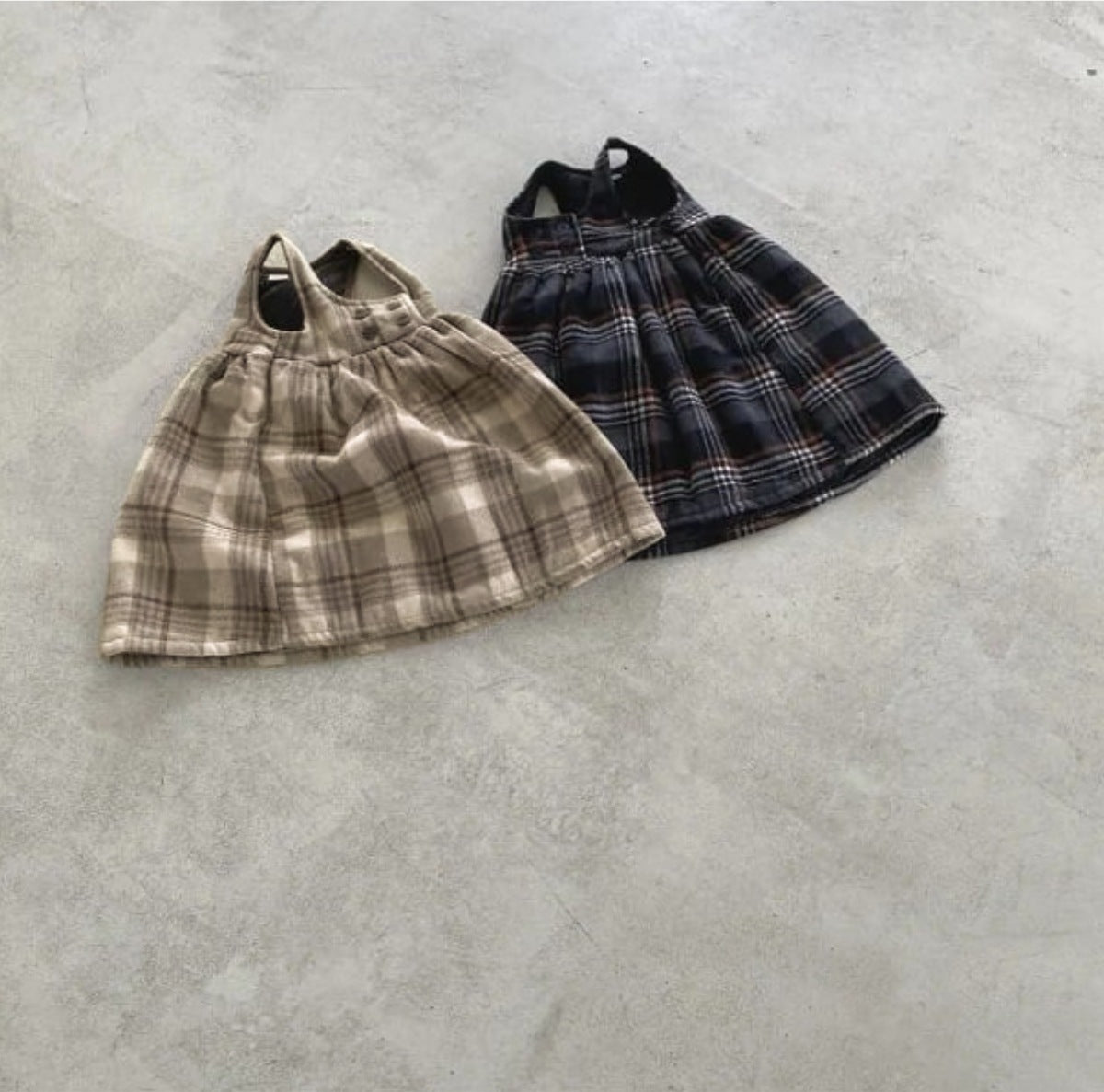 ノースリーブワンピース Tartan Fleece Sleeveless Dress タータンチェック 裏フリース ワンピース【mh0011853】