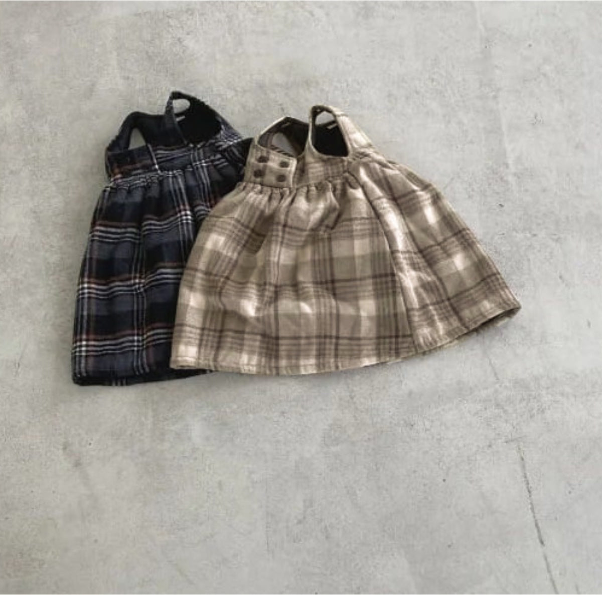 ノースリーブワンピース Tartan Fleece Sleeveless Dress タータンチェック 裏フリース ワンピース【mh0011853】