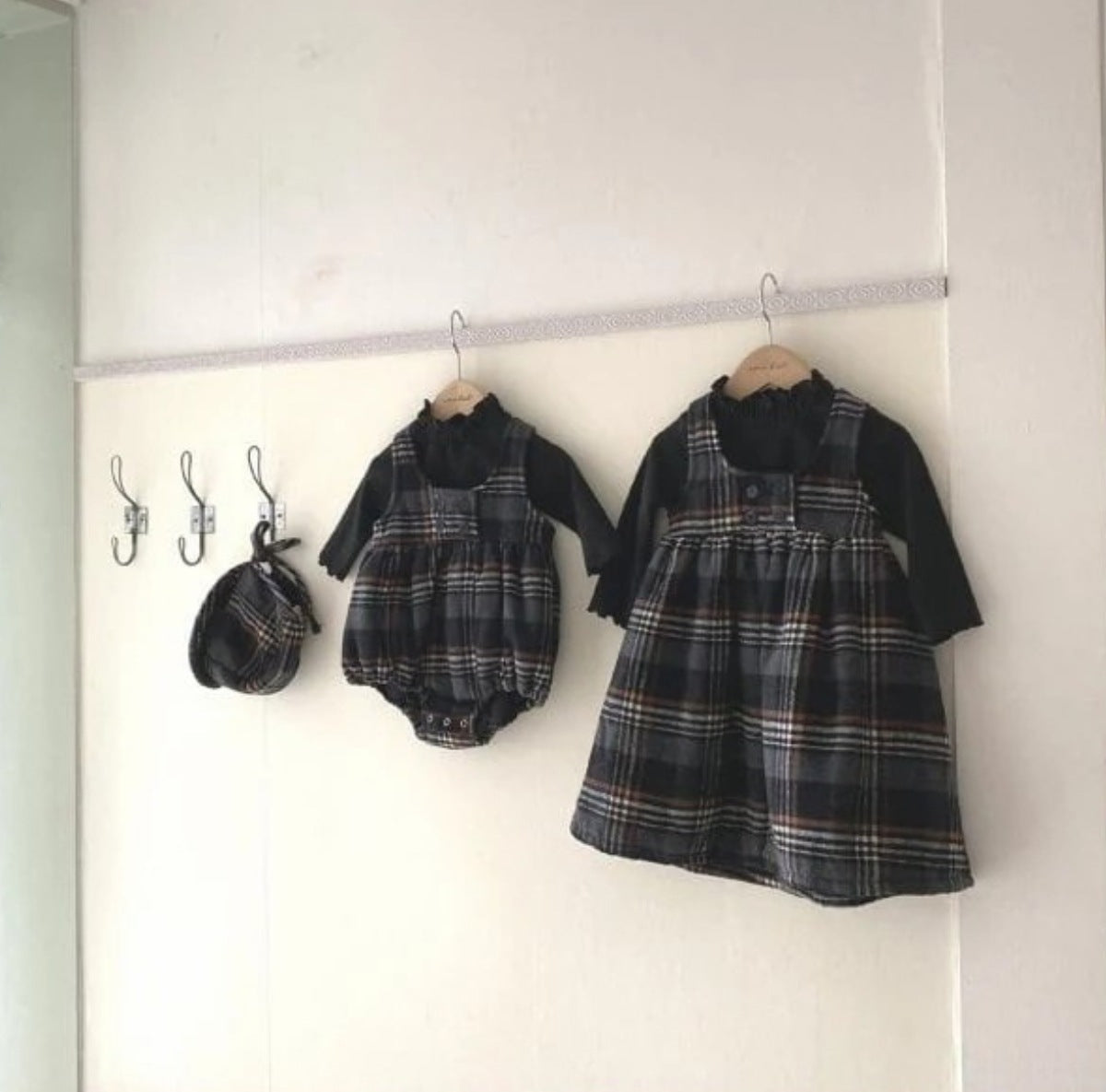 ノースリーブワンピース Tartan Fleece Sleeveless Dress タータンチェック 裏フリース ワンピース【mh0011853】